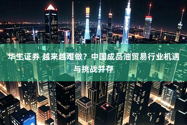 华生证券 越来越难做？中国成品油贸易行业机遇与挑战并存